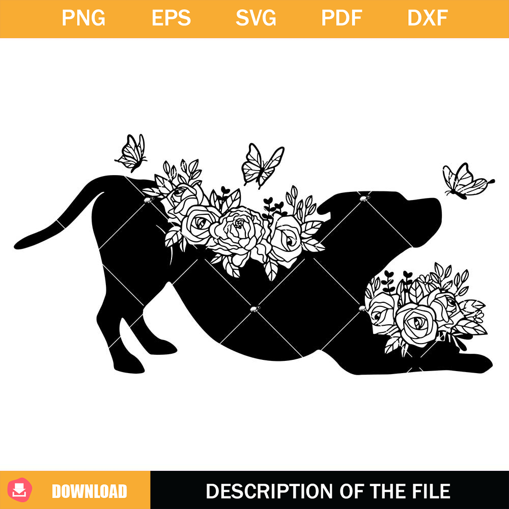 Pitbull with Flower Svg, Pitbull Mom Svg, Pitbull Dog Svg.jpg