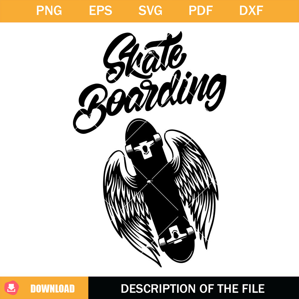 Skateboard Wings Svg, Skateboarding Svg, Angel Wings Svg.jpg