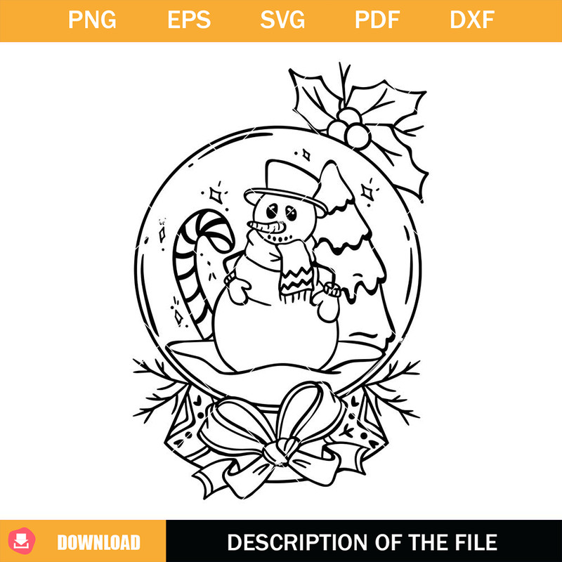 Snow globe with Snowman Svg, Crystal Ball Svg.jpg