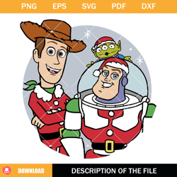 toy story christmas svg, woody buzz lightyear svg