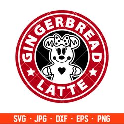 Gingerbread Latte Minnie Mouse Svg, Starbucks Svg, Coffee Ring Svg, Cold Cup Svg