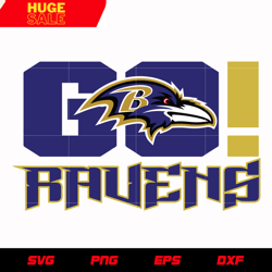 Baltimore Ravens Go svg, nfl svg, eps, dxf, png, digital file