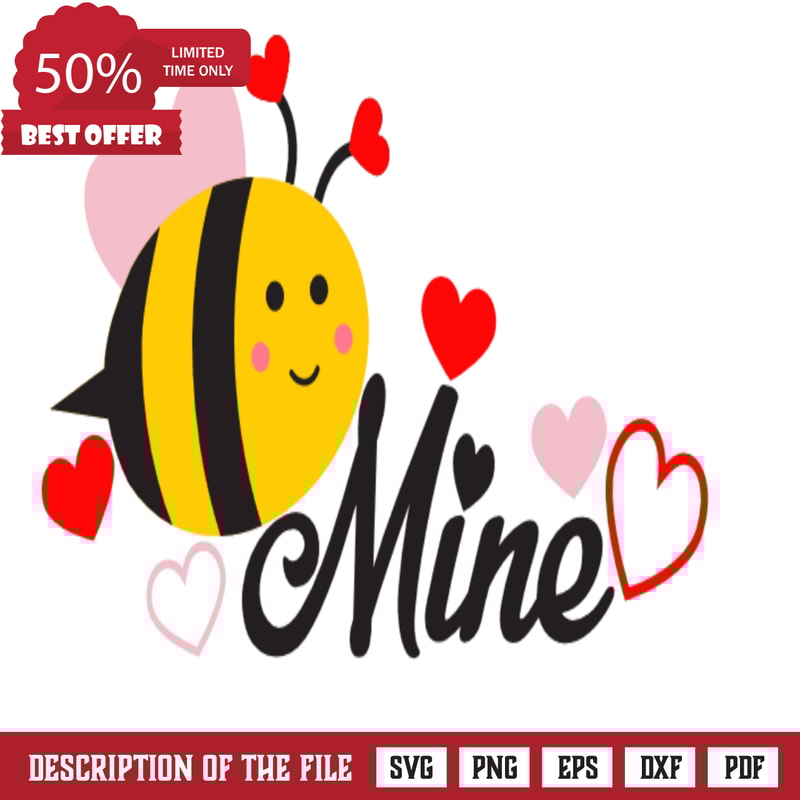 Bee Mine, Insect Svg FIle - SVG Heart.png