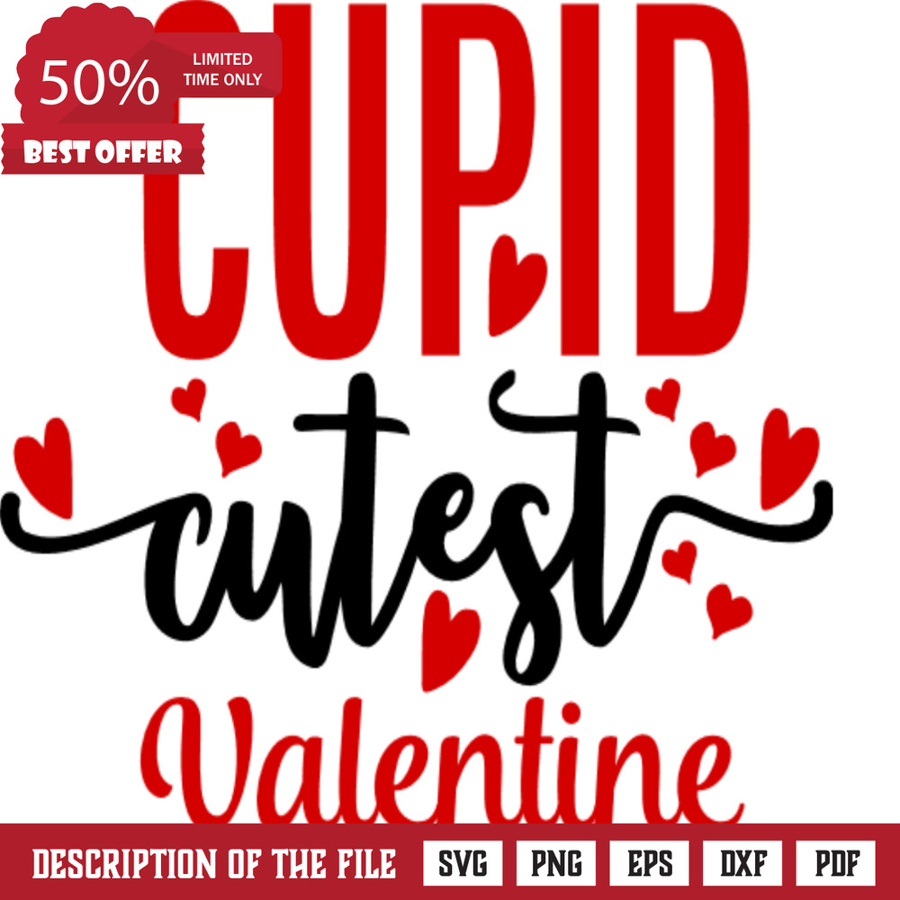 cupid cutest valentine, hearts, valentine's day free svg file - SVG Heart.png