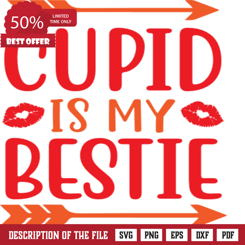 Cupid is my bestie, valentines day free svg file - SVG Heart.png