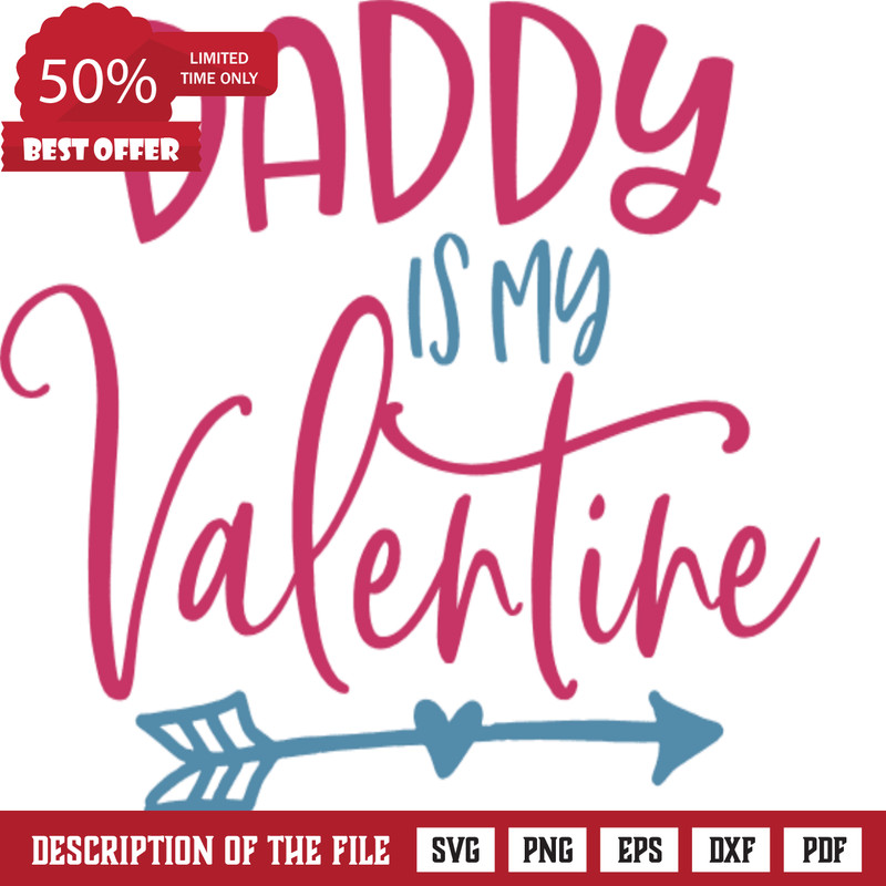 daddy is my valentine, valentine's day free svg file - SVG Heart.png
