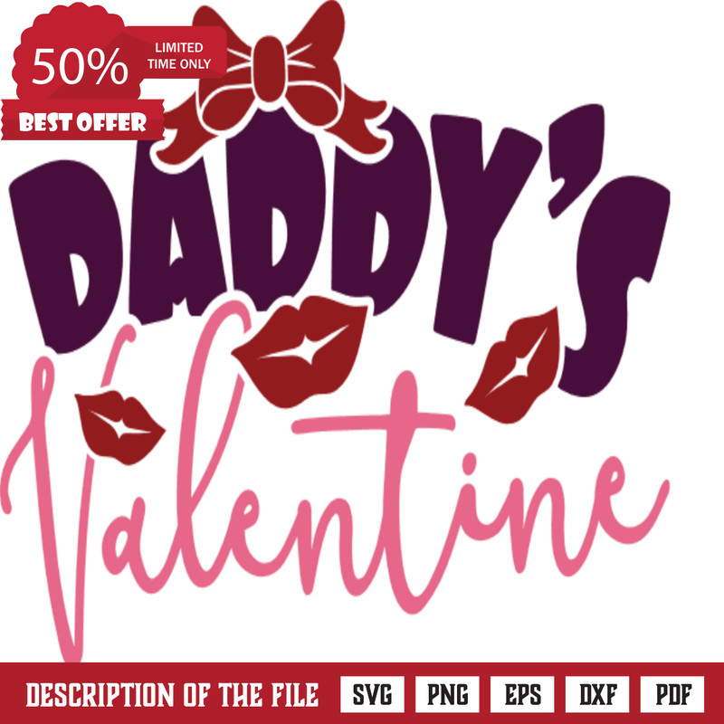 daddy's valentine, valentine's day, baby onesie free svg file - SVG Heart.png