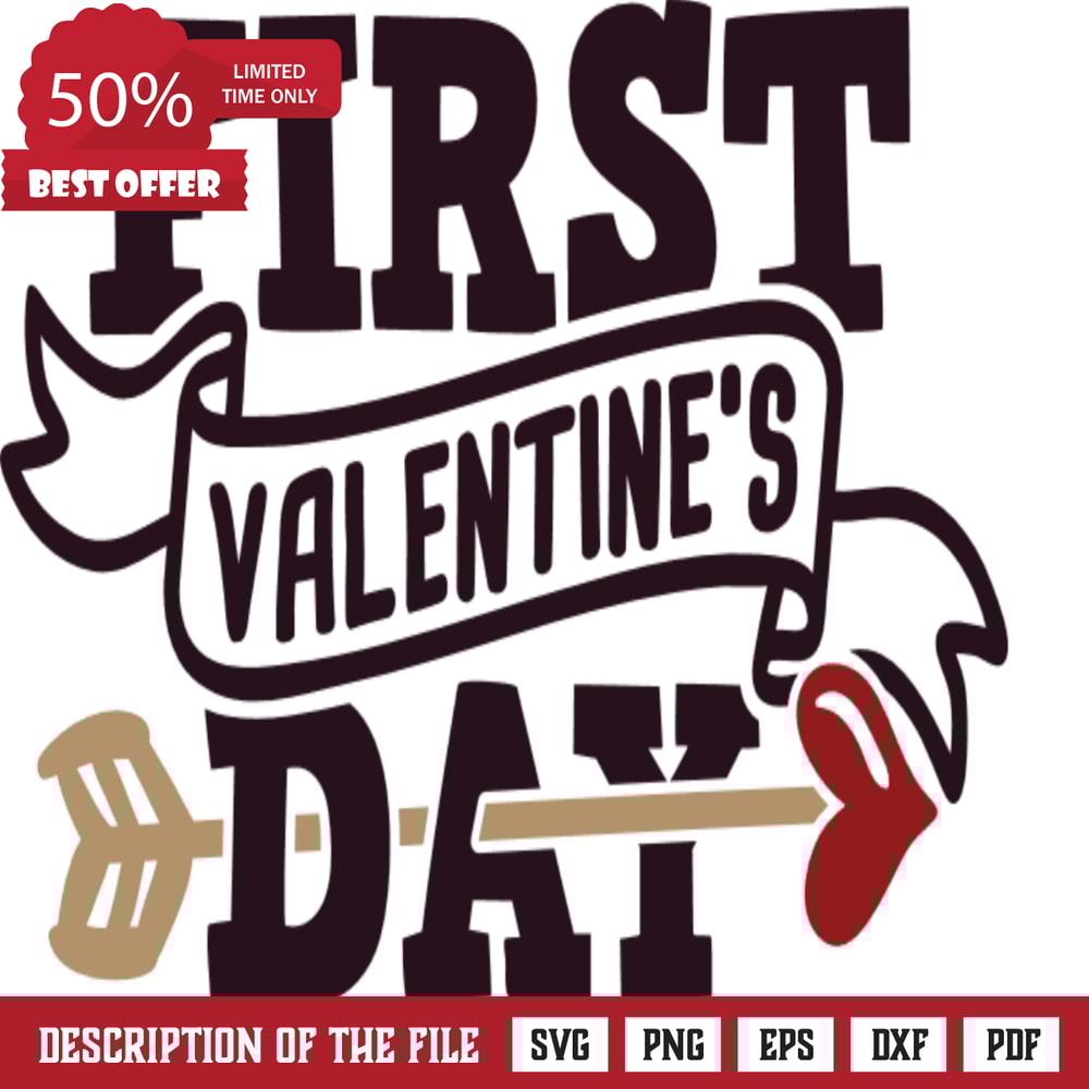 first valentine's day, baby, 1st free svg file - SVG Heart.png