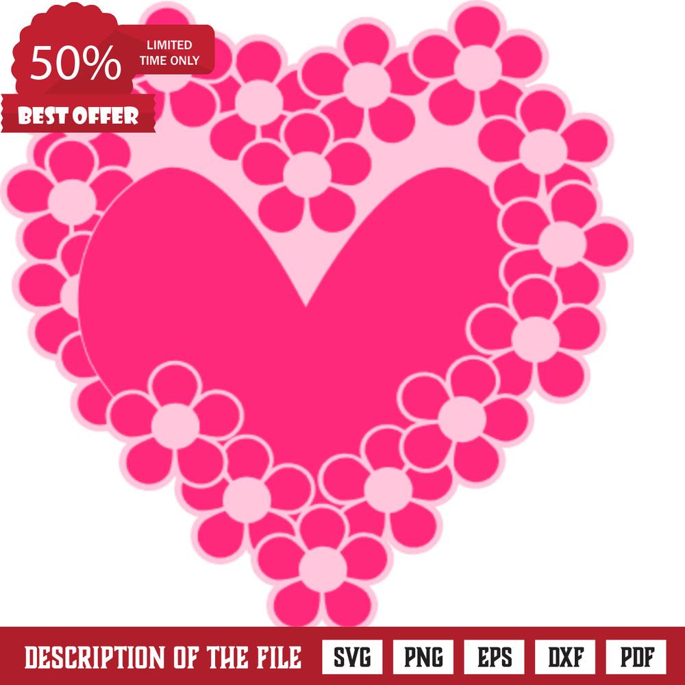floral heart free svg file clipart image - SVG Heart.png