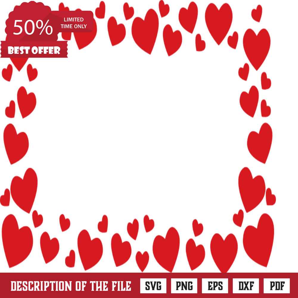 frame made of hearts, valentines day free svg file clipart image - SVG Heart.png