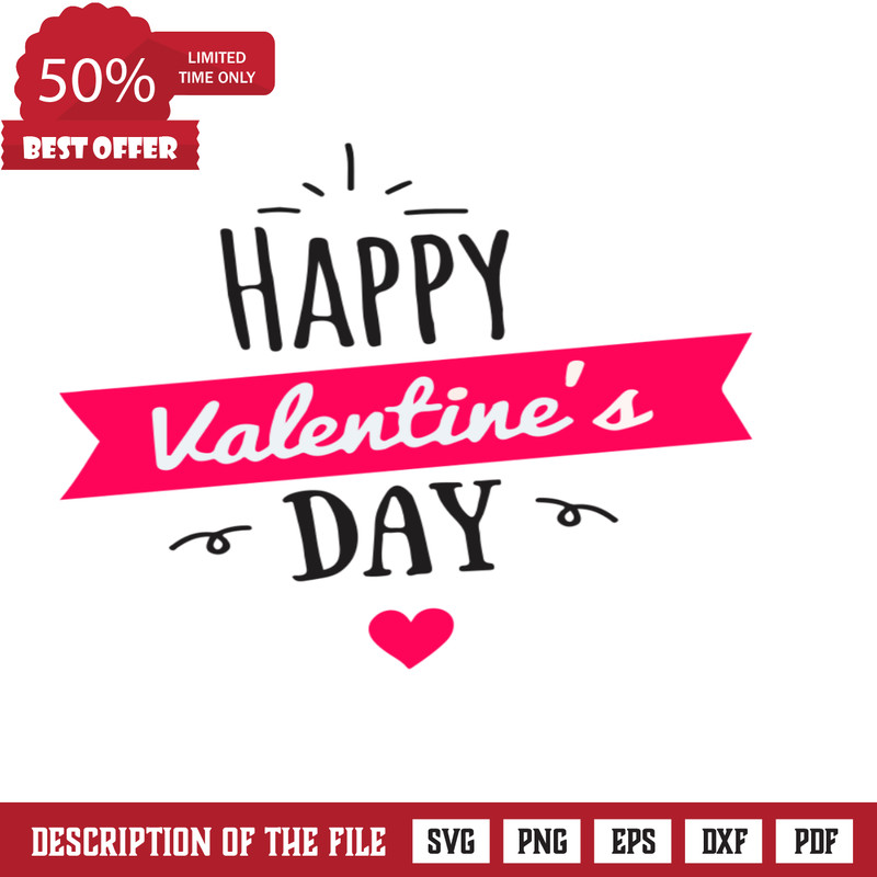 Happy Valentine's Day Sign with Heart Free SVG File - SVG Heart.png