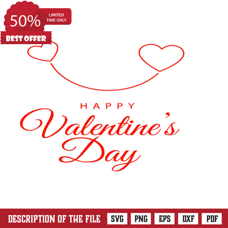 happy valentine's day with double heart free svg file - SVG Heart.png
