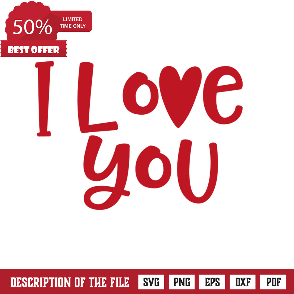 I Love You, Valentine's Day Free Svg File - SVG Heart 1.png