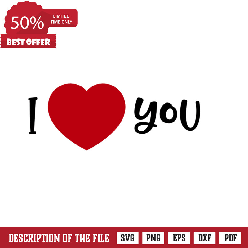 I Love You, Valentine's Day Free Svg File - SVG Heart.png