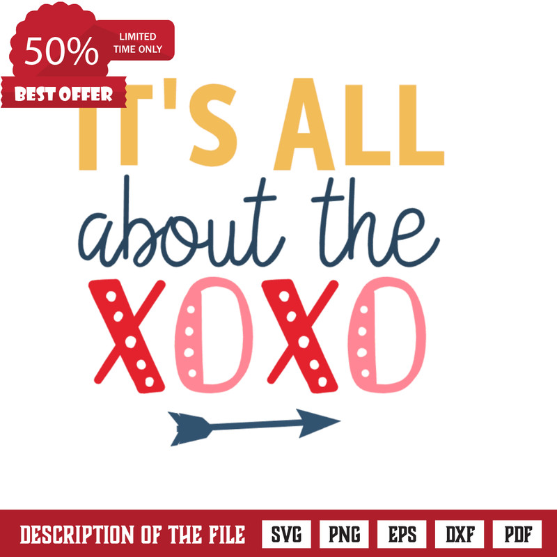 It's All About The Xoxo, Valentine's Day Free Svg File - SVG Heart.png
