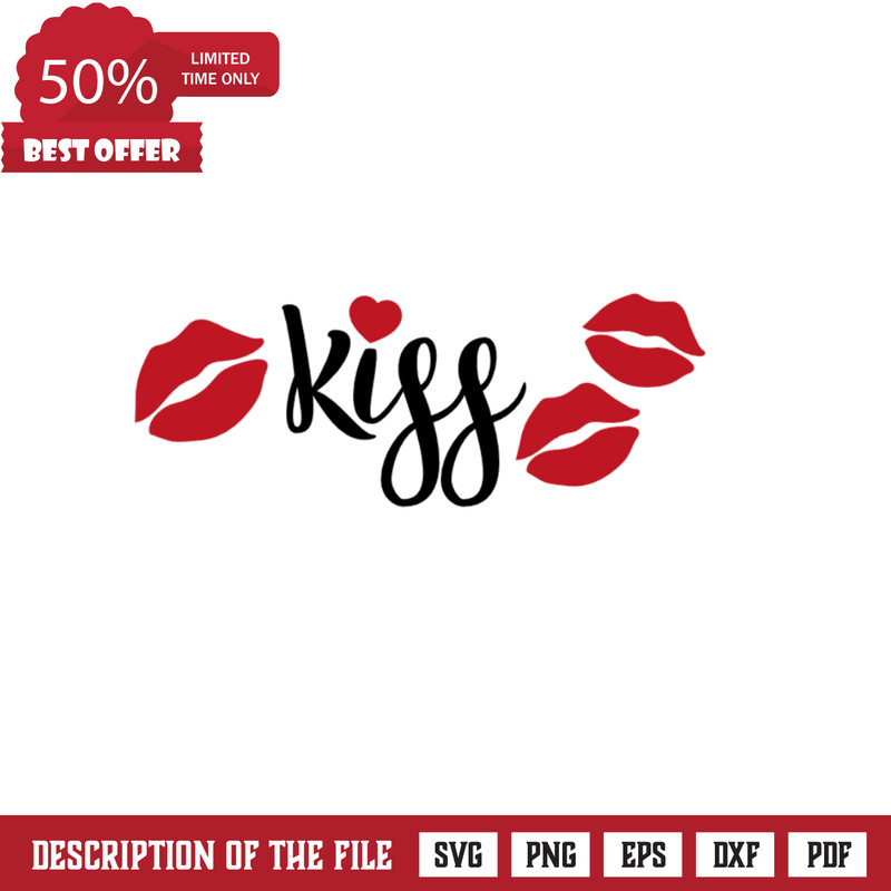 Kiss, Love, Valentine's Day Free Svg File - SVG Heart.png
