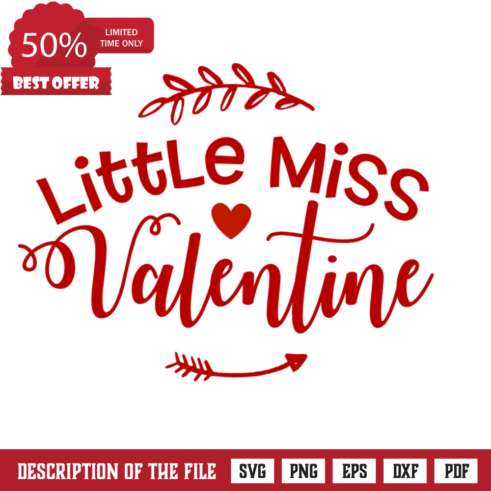 Little Miss Valentine, Baby Girl, Love Free Svg File - SVG Heart.png
