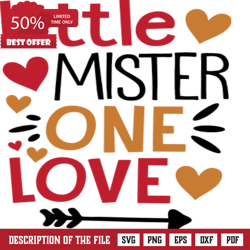 little mister one love, valentines day free svg file, valentine svg