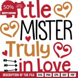 little mister truly in love, valentines day free svg file, valentine svg