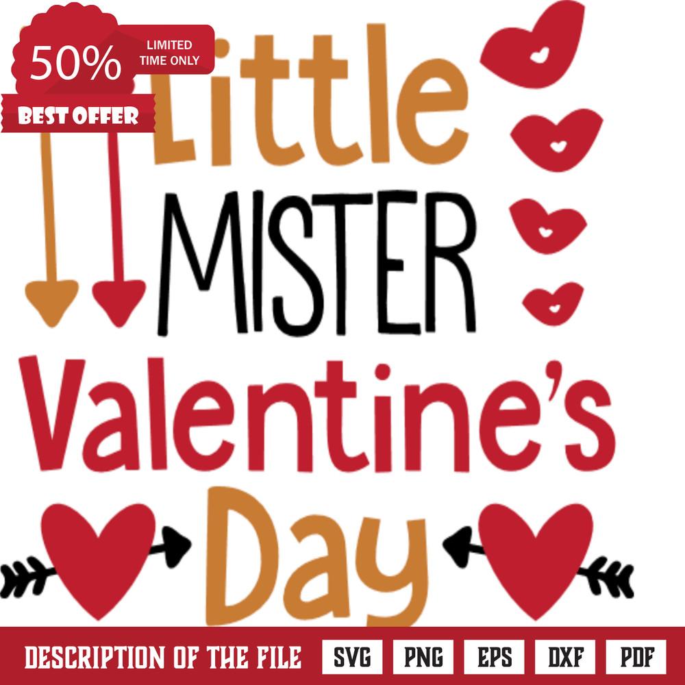 little mister valentine's day, baby boy free svg file - SVG Heart.png