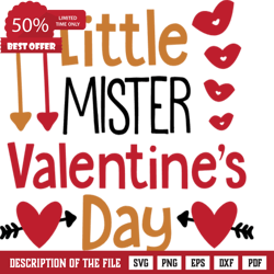 little mister valentines day, baby boy free svg file, valentine svg