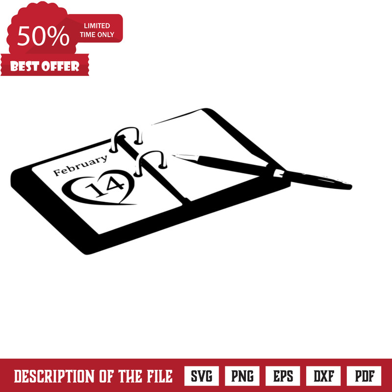 Valentine's Day February 14 Note Free SVG File - SVG Heart.png