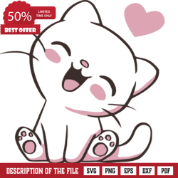 valentines day cute kitty clipart image, cat lovers free svg file, Valentine Svg