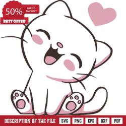 valentines day cute kitty clipart image, cat lovers free svg file, valentine svg