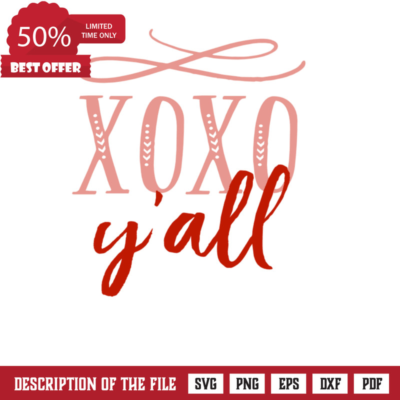 Xoxo Y'all, Valentine's Day Free Svg File - SVG Heart.png