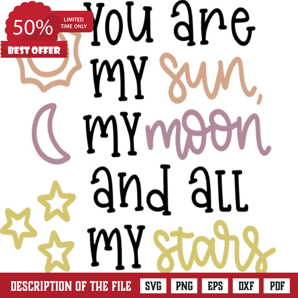 you are my sun my moon and all my stars, valentine's day free svg file - SVG Heart.png