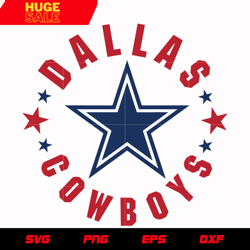 Dallas Cowboys Circle Logo 5 svg, nfl svg, eps, dxf,  png, digital file