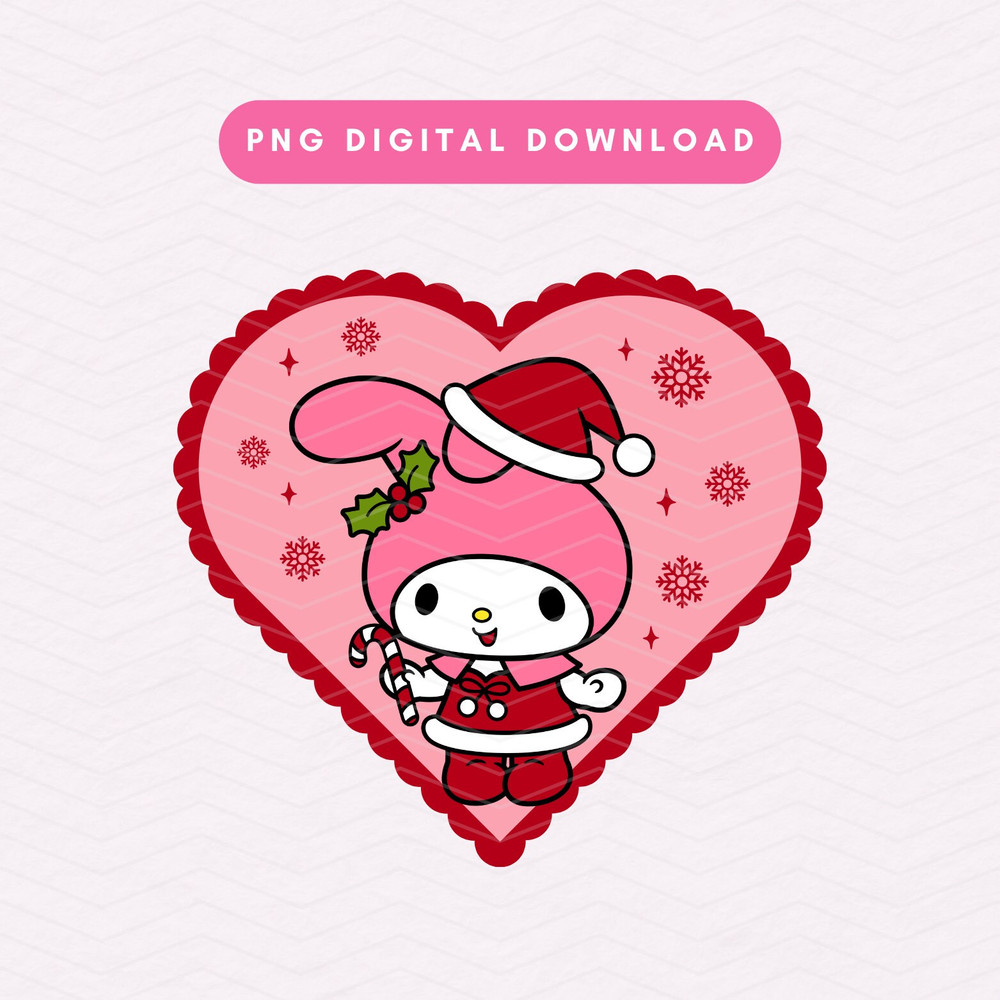 Kawaii Bunny Christmas PNG, Christmas Sublimation Graphic, Cute Kawaii Christmas Clipart.jpg