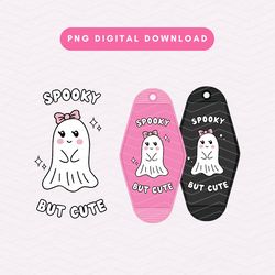 Spooky But Cute Motel Keychain PNG, Cute Ghost PNG, Cute Halloween Ghost Sublimation Graphic, Digital Download