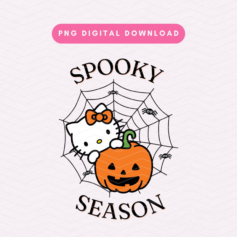 Spooky Season PNG, Pumpkin Kawaii Kitty PNG, Cute Halloween Sublimation Graphic, Digital Download.jpg