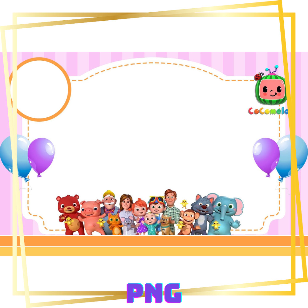 Cocomelon Invitation, Cocomelon, Cocomelon Birthday, Cocomelon Family, Cocomelon Characters.png