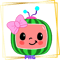 Cocomelon with Bow, Cocomelon, Cocomelon Birthday, Cocomelon Family, Cocomelon Characters.png