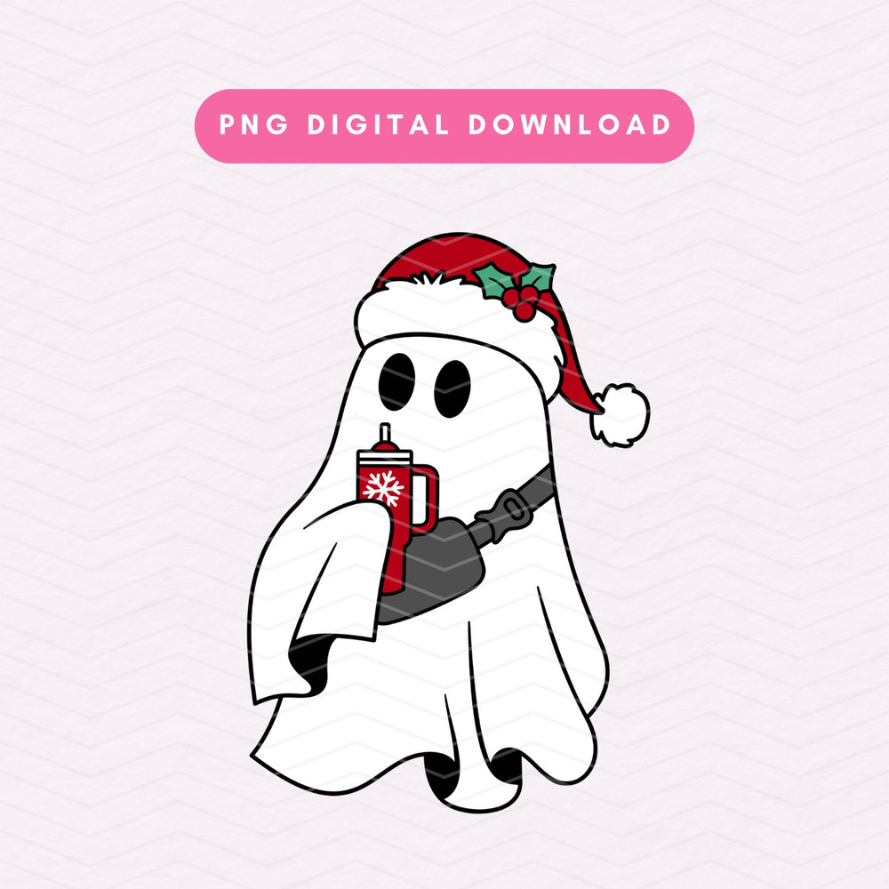 Boo-Jee Christmas Ghost PNG, Christmas Ghost Sublimation Graphic, Merry Christmas PNG, Cute Ghost PNG.jpg