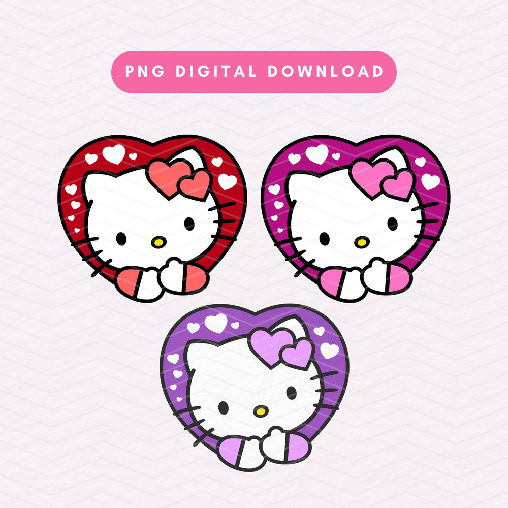 Heart Kawaii Kitty PNG, Valentine Kitty Sublimation Graphic, Cute Valentine's Day PNG, Valentine's Day Kitty Digital Download.jpg