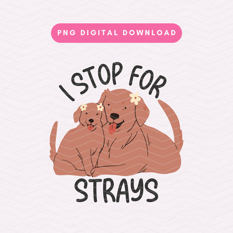 I Stop For Strays PNG, Trendy Dog Lover PNG, Animal Lover Sublimation Graphic.jpg
