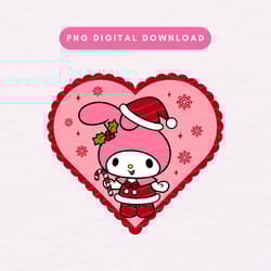 kawaii bunny christmas png, christmas sublimation graphic, cute kawaii christmas clipart