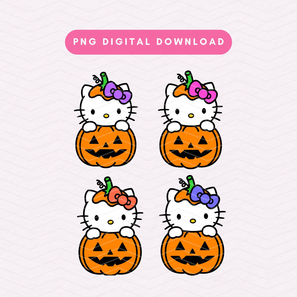 Pumpkin Kawaii Kitty PNG, Spooky Halloween Kawaii Kitty PNG, Cute Kawaii Digital Download.jpg