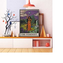 the feminist tarot card vintage poster, feminist art,
