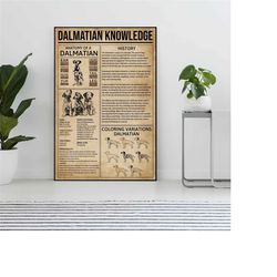 dalmatian knowledge poster, dalmatian lover gift, dalmatian art