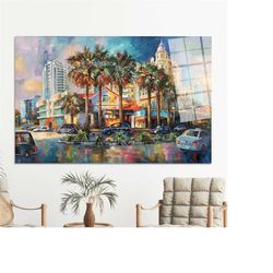 glass art gift,after rain cityscape,view tempered glass,glass wall