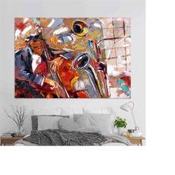 saxophone glass wall, music room glass printing, wall