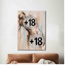 naked woman painting print, nude poster, modern canvas