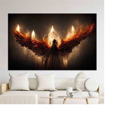 canvas print, fallen angel of death wall art,