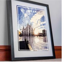 milan poster print canvas duomo di milano italy