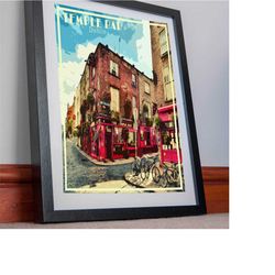 temple bar print poster canvas dublin ireland canvas