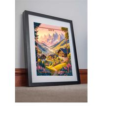 alps print poster canvas artwork canvas mountain holiday